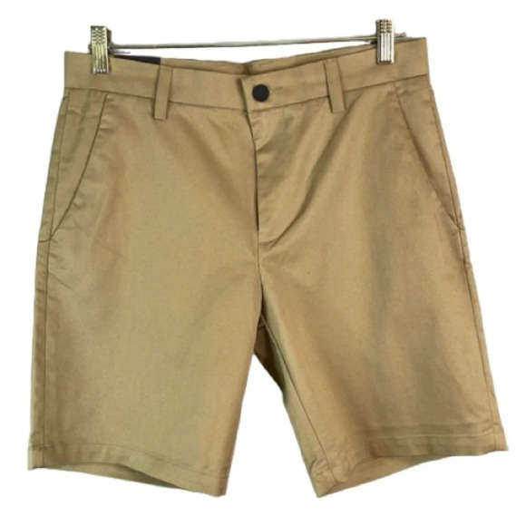 BANANA REPUBLIC NWT Tan Khaki Flat Front Twill Chino Shorts Pockets Preppy 30 - Picture 13 of 13
